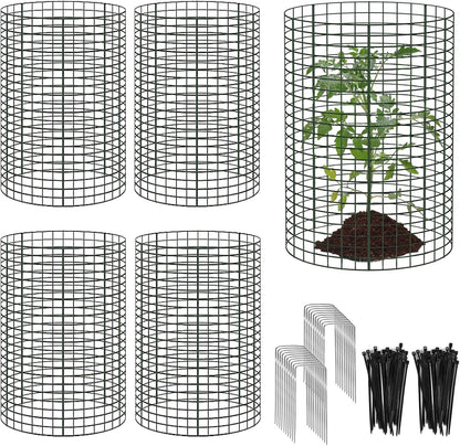 15 Pcs Large Wire Plant Protector from Animals, 5 Pack 24" H X 12" Dia Metal Plant Cage Chicken
