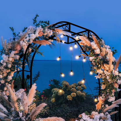 Metal Garden Arch 8.2 FT High x 6.2 FT Wide Garden Arbor Trellis for Outdoor Climbing Plants