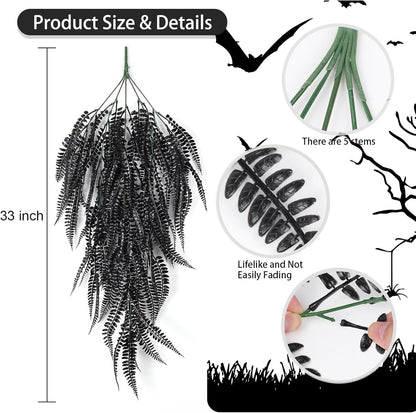 RECUTMS Faux Hanging Plants 4 Pcs UV Resistant Lifelike Artificial Boston Fern Large Draping Fake