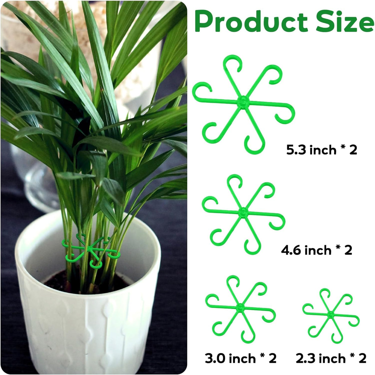 Plant Stem Support Set, 8Pcs 4 Sizes Plant Trellis Rings for Climbing Plants Indoor, Support Holder