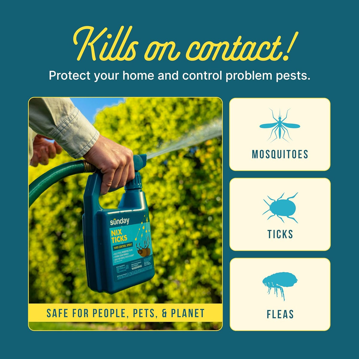 Sunday Nix Ticks - Tick Control Spray - Ready-to-Use Bug Spray - Concentrated Cedar Oil - Helps