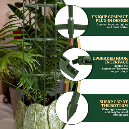 Garden Trellis, Tomato Cage Tall Plant Support Climbing Vines Flowers Stands Cucumber Trellis Plant