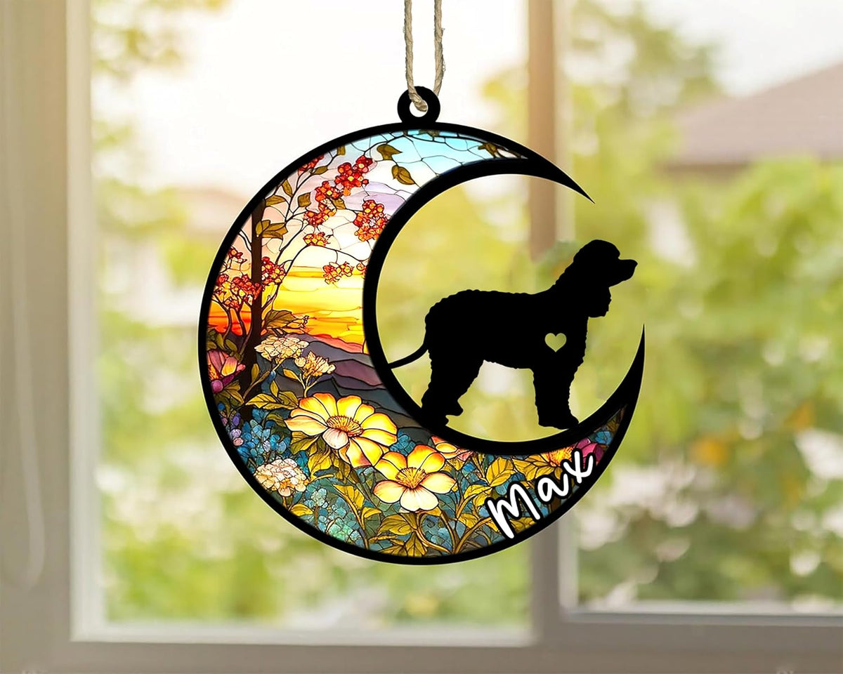 Personalized Dog Memorial, Custom Name Irish Water Spaniel Dog Christmas Ornament with Name, Custom