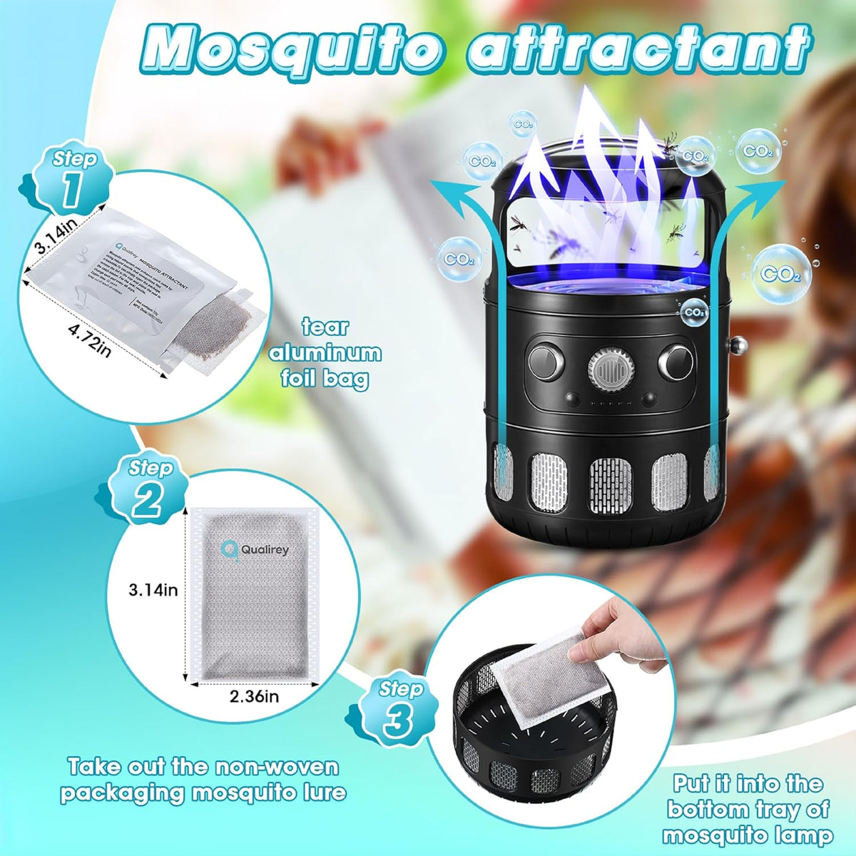 6 Pack Mosquito Attractant in Bulk, Lure for Bug Zapper Bait Refill Compatible with All Mosquito