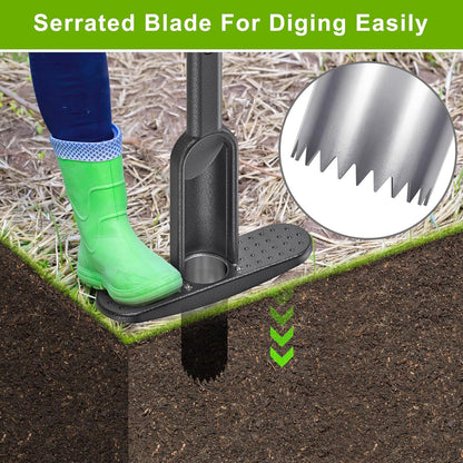 Dolibest Bulb Planter Tool w/Soft Rubber Grip, Grass Plugger Tool w/Stainless Steel Sharp