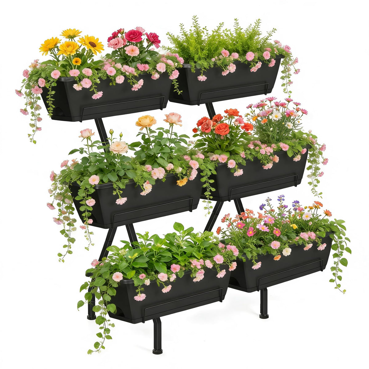 ETELI Vertical Garden Planter 3 Tier Vertical Raised Garden Bed with 6 Garden Planter Boxes