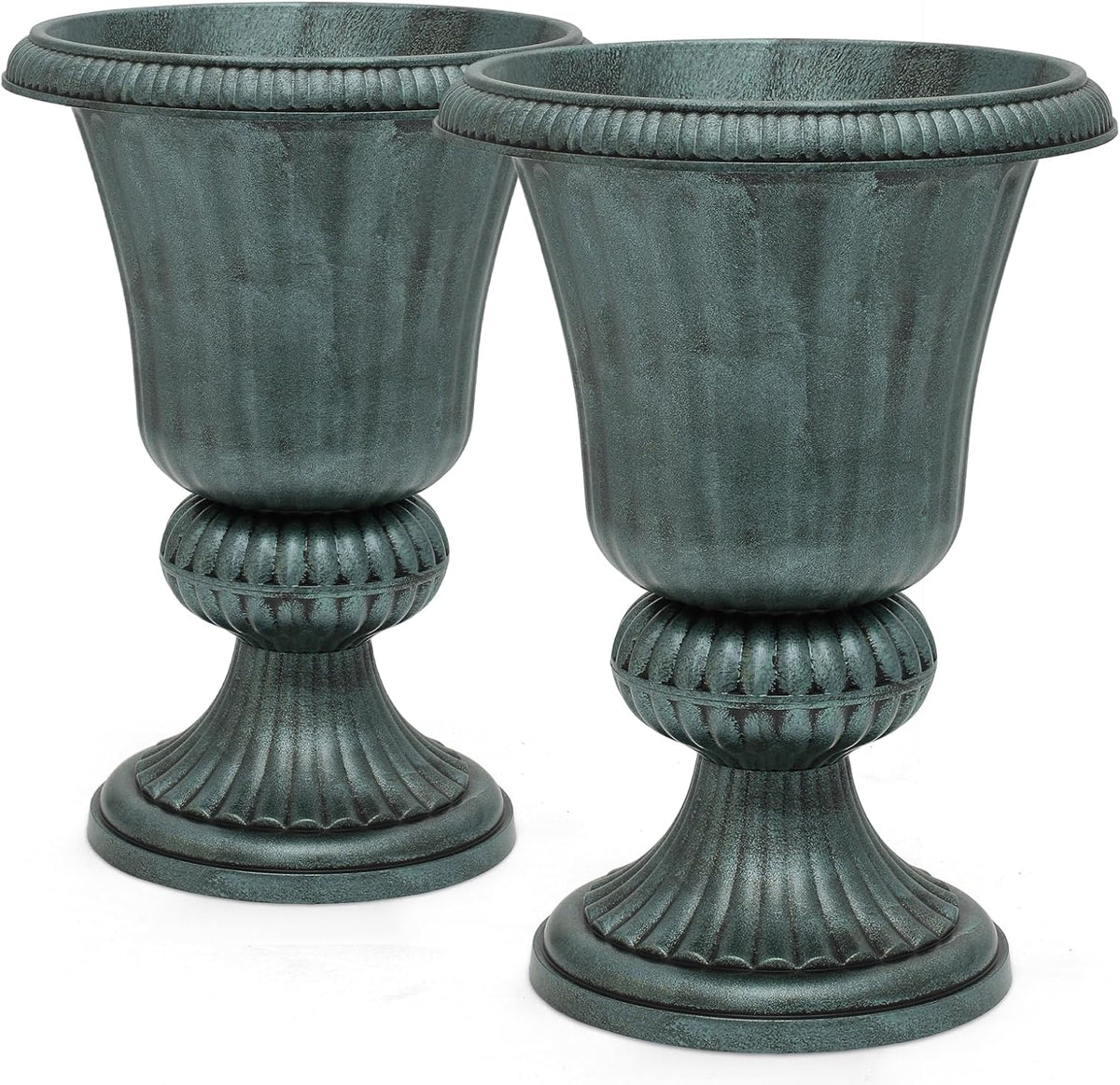 Magshion 20" Urn Planters for Outdoor Plants, Large Decorative Front Porch Planters Set of 2