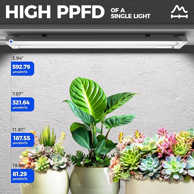 Barrina TX36 2FT Grow Light for Indoor Plants, 36W(200W Equivalent), High PPFD, 5000K Daylight Full