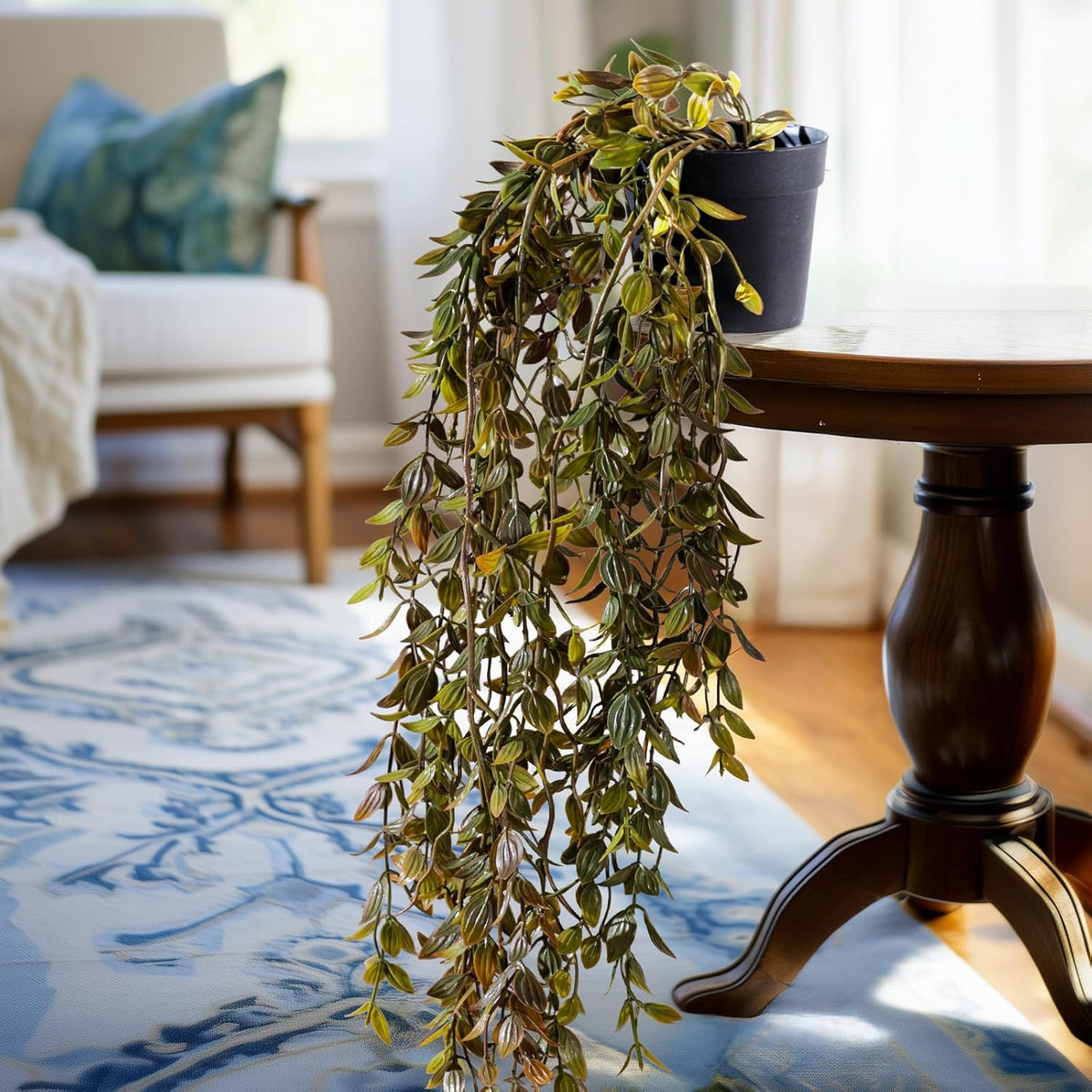 Artificial Hanging Plant 2 Pcs Faux Plant Ivy Vine Faux Eucalyptus Vines Fake Potted Greenery for