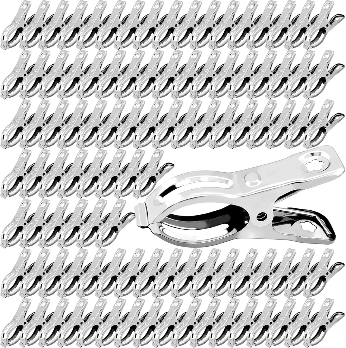 BESTEEL Upgraded 100 PCS Garden Clips, Greenhouse Clamps 100% Stainless Steel Heavy Duty Greenhuose