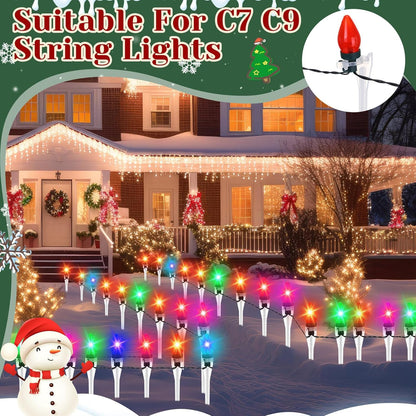 Jetec 400 Pieces Christmas Light Stakes Universal Yard Lawn Holiday 7.5 Inches Light Ground Stakes