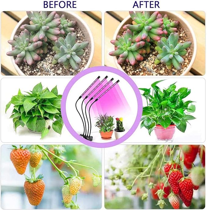 LED Grow Lights for Indoor Plants, 80W Plant Grow Lights Full Spectrum Auto ON Off with 3/9/12H