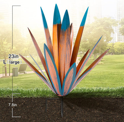TOMBABY Large Leaf Thickened Metal Agave Plant Outdoor Decoration Desert Courtyard Art Plant Garden