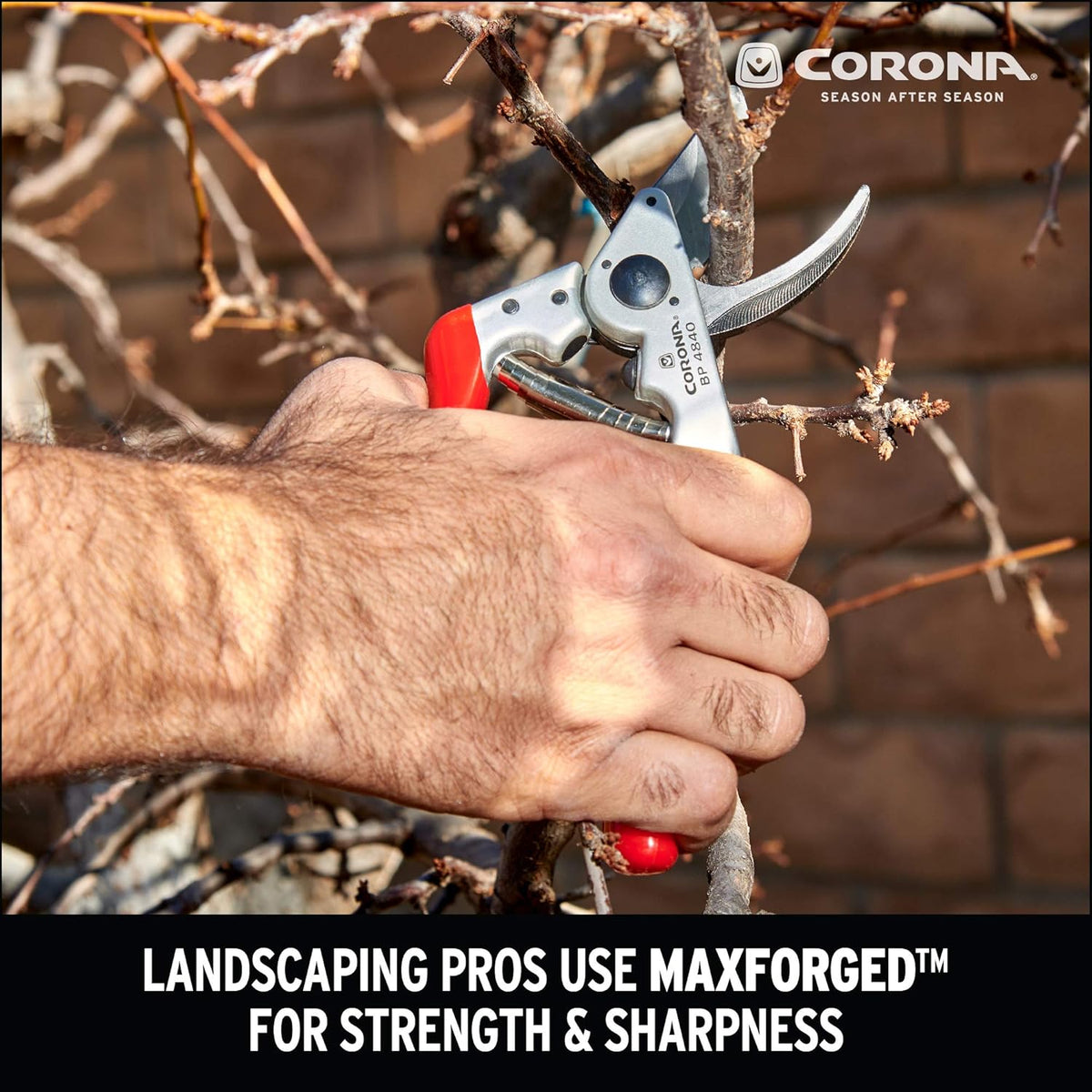 Corona BP 4840 Forged Steel Aluminum Handles Bypass Hand Pruner - 1 inch Cut Capacity Stem and