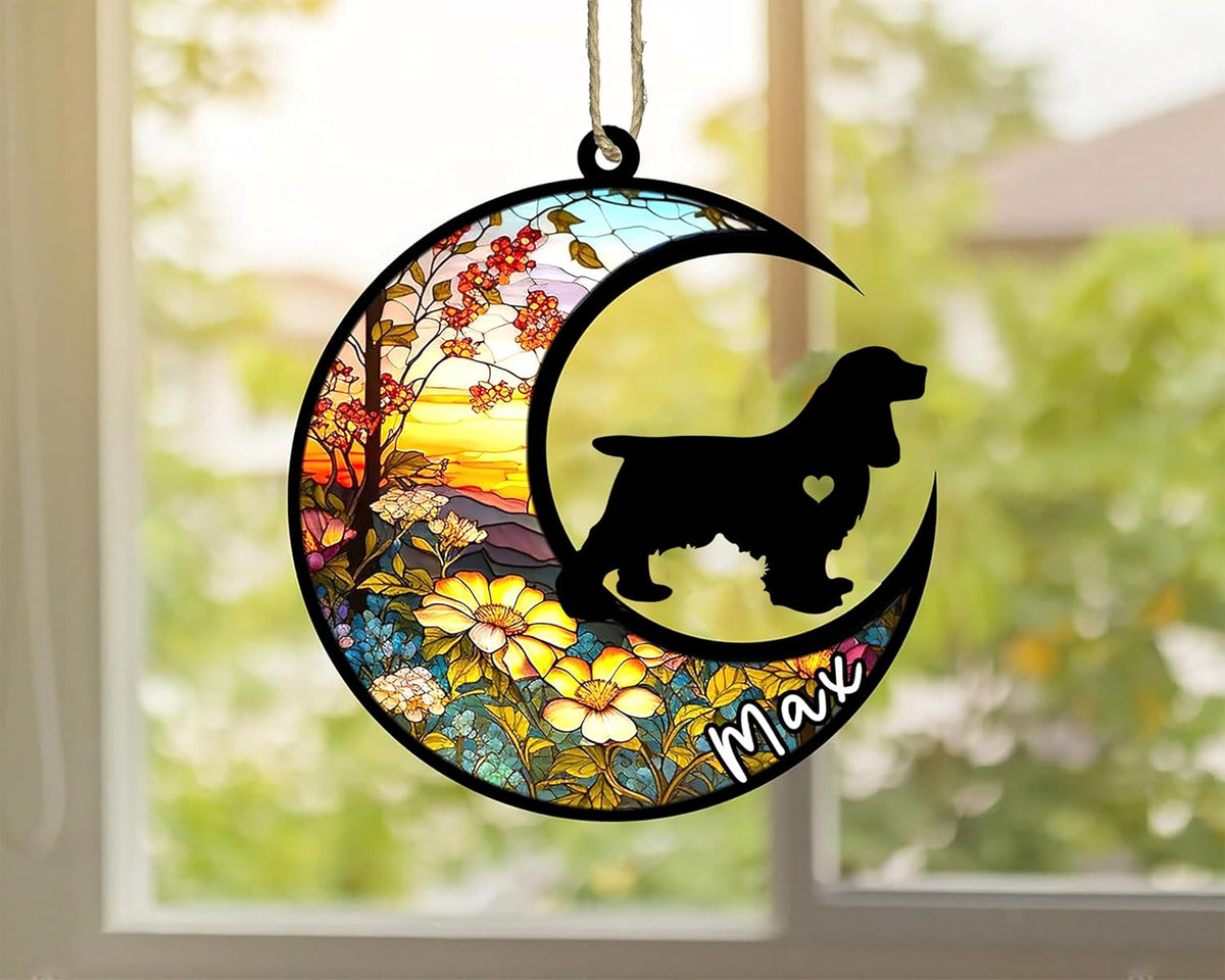 Personalized Dog Memorial, Custom Name Cocker Spaniel Dog Christmas Ornament with Name, Custom
