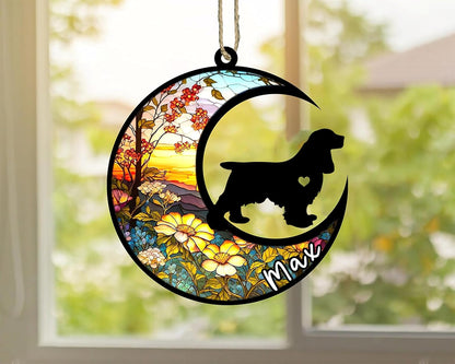 Personalized Dog Memorial, Custom Name Cocker Spaniel Dog Christmas Ornament with Name, Custom
