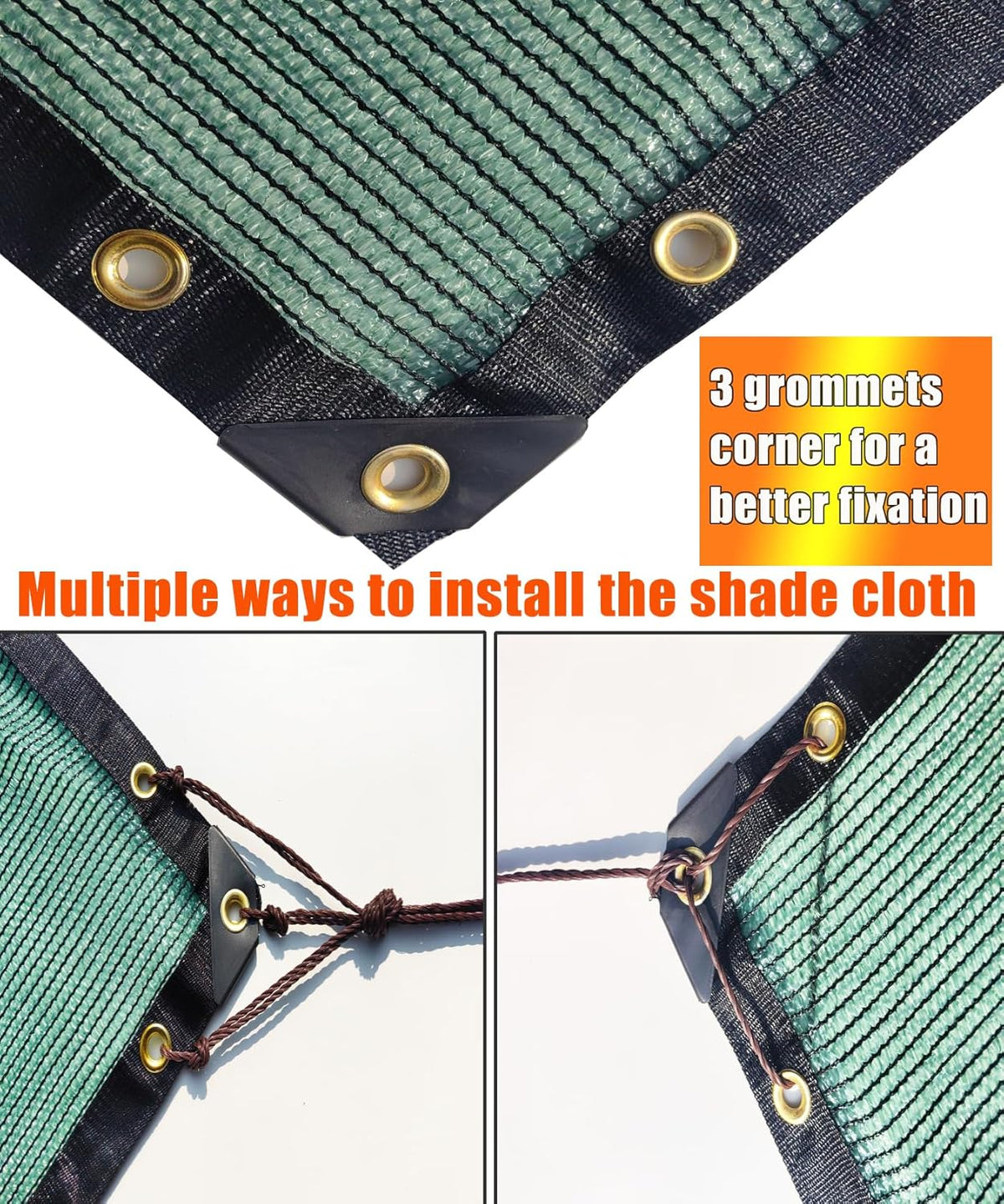 E.share 70% Shade Cloth for Garden, 20 Ft X 10 Ft Sun Shades Outdoor Patio with Grommets for Plant