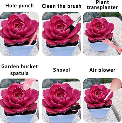 6Pcs Mini Succulent Tools Set, Garden Hand Tools Kit for Indoor Plant Care, Succulent Bonsai