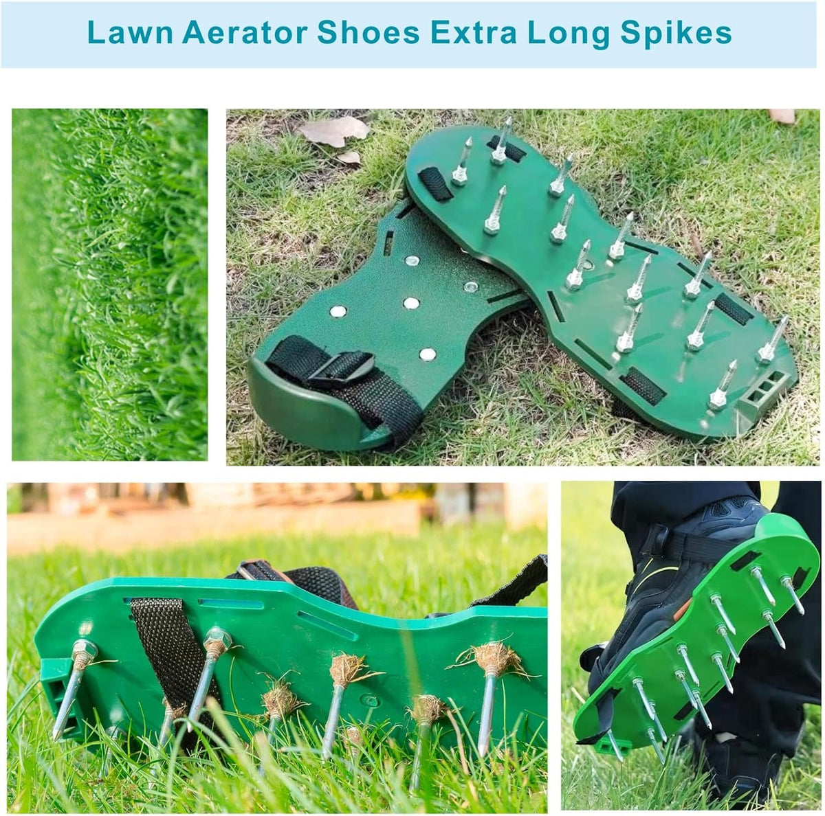 Lawn Aerator Shoes Upgrades Aeration Shoes for Lawn Heavy Strap Spike Shoes for Grass Soil Aerating