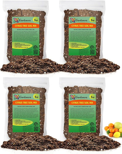 GARDENERA Citrus Tree Potting Soil Mix - 20 Quart - Special Blend for Indoor Oranges, Lemons, Limes