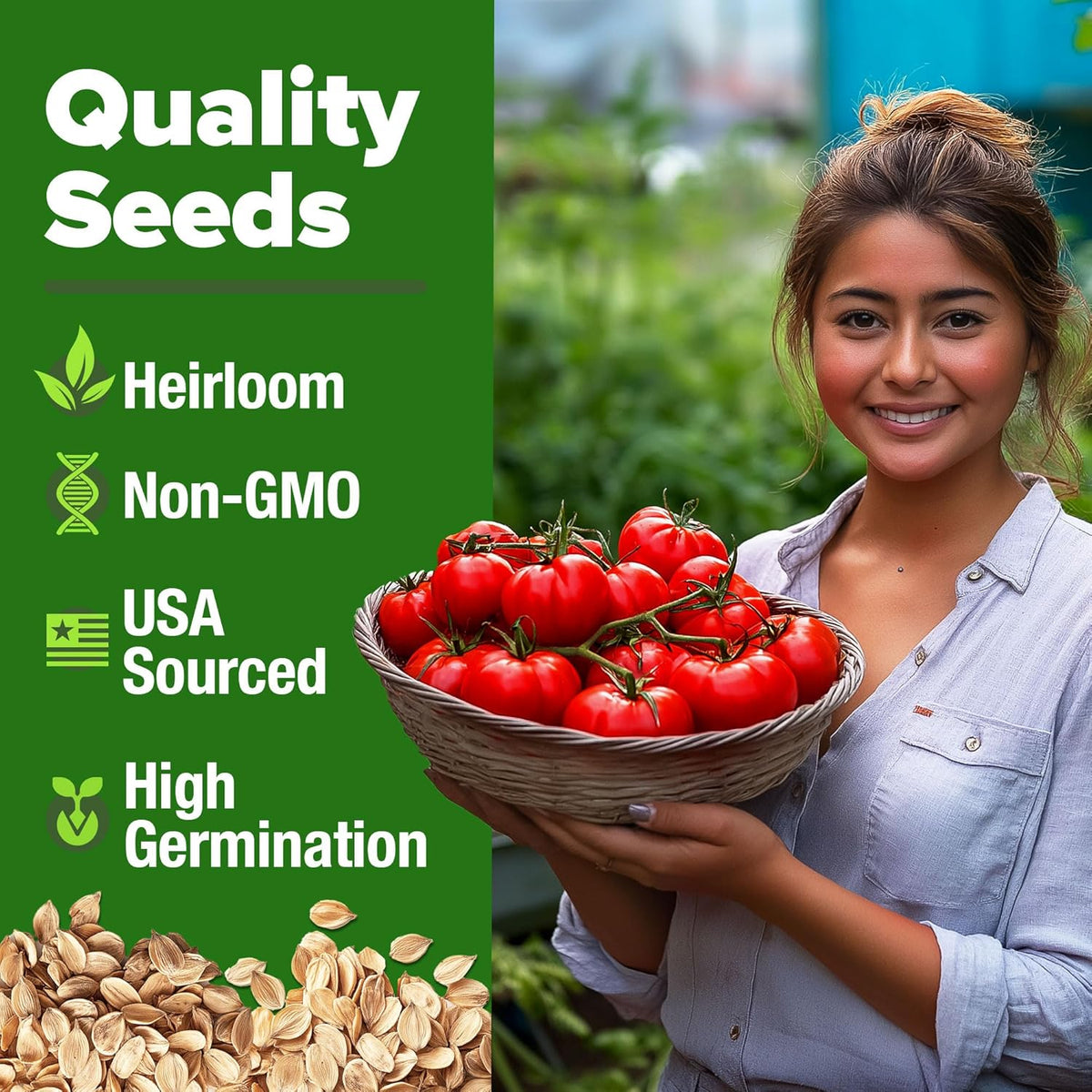 HOME GROWN Beefsteak Tomato Seed Pack - 300 Heirloom Tomato Seeds for Planting Outdoors
