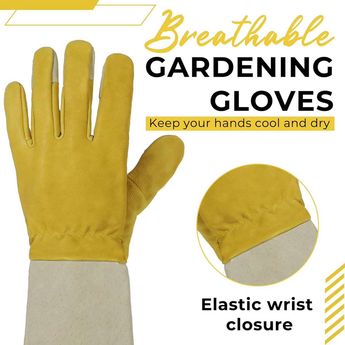 HANDLANDY Rose Pruning Gardening Gloves for Men Women, Thorn Proof Forearm Protection Leather