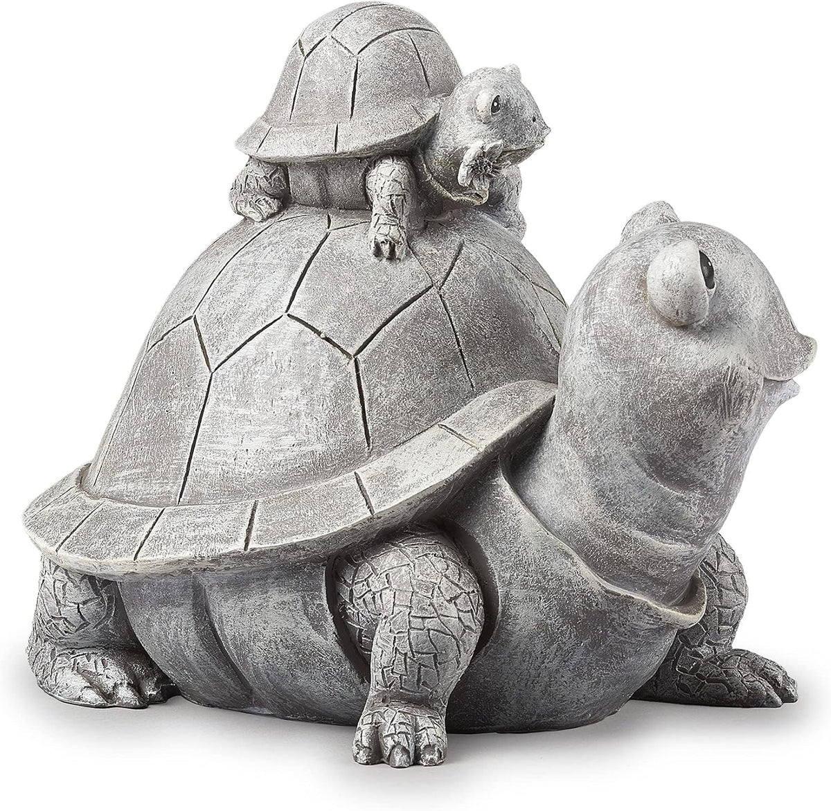 Roman Garden - Turtle and Baby Statue, 7" H, Pudgy Pals Collection, Resin and Dolomite, Decorative