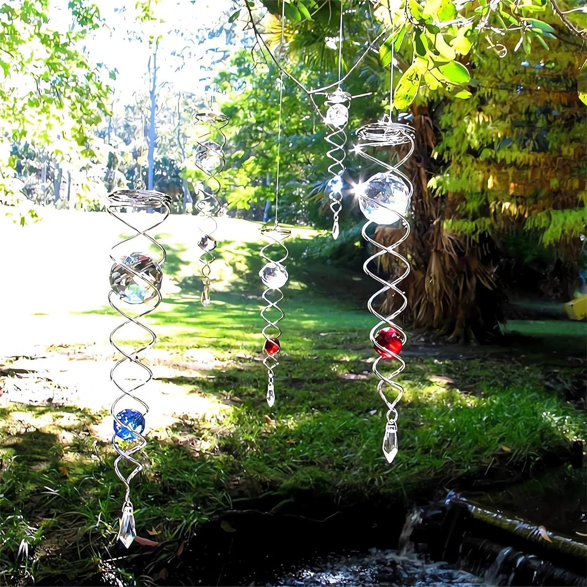 Decorative Spiral - 2024 New Gazing Ball Spiral Tail Wind Spinner Stabilizer, Spinfinity Designs