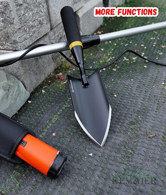 Heavy Duty Gardening Hand Trowel - Carbon Steel Garden Trowel with Rubberized Handle, Ideal for