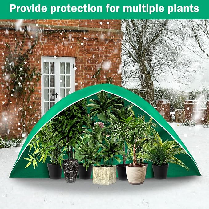 2 Pcs Plant Covers Freeze Protection Extra Large Frost Cloth Plant Covers with Zipper Drawstring