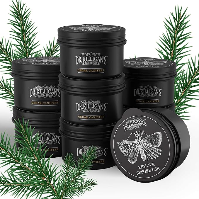 Dr. Killigan's Cedarwood Chip Canisters - Moth Repellent for Closets, Cedar Blocks for Clothes