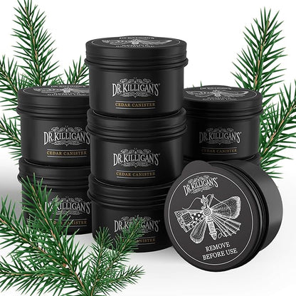 Dr. Killigan's Cedarwood Chip Canisters - Moth Repellent for Closets, Cedar Blocks for Clothes