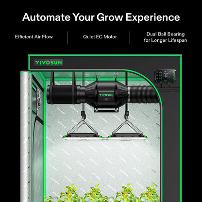 VIVOSUN Smart Air Filtration PRO T4 Kit 4", AeroZesh T4 Inline Duct Fan w/GrowHub E42A Temp.