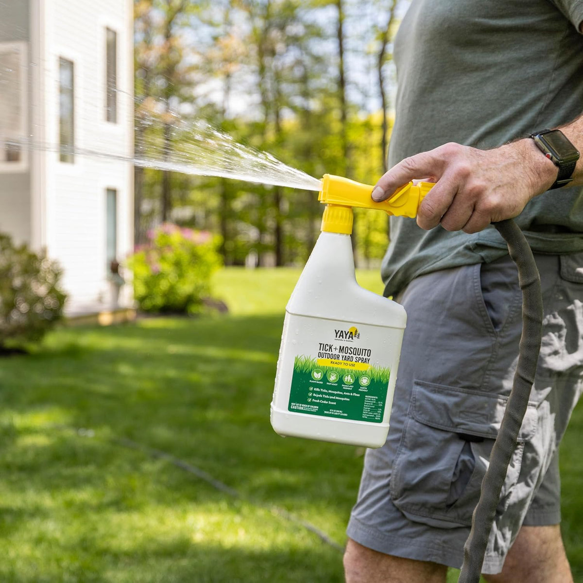 Ready-to-Use Tick + Mosquito Outdoor Yard Spray – Made with Essential Oils, Plant-Derived, Easy