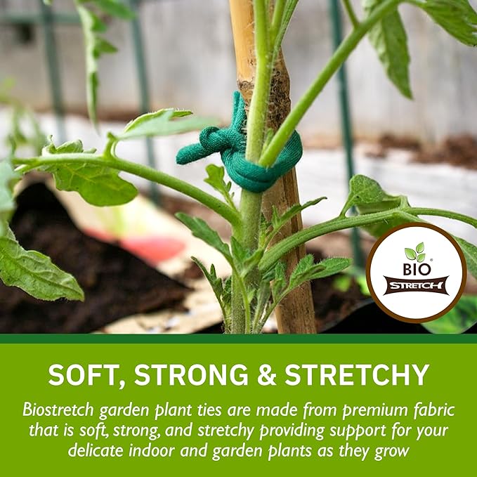 Soft Garden Plant Ties for Indoor & Outdoor Plants - Strong & Stretchy Cut-to-Length Plant Tape for