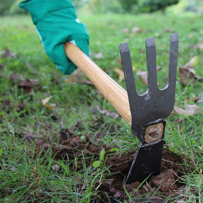 JAPCHET 2 PCS Hoe and Cultivator Hand Tiller, Heavy Duty Dual Headed Weeding Tool, Hoe Garden Tool