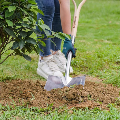 Berry&Bird Shovels for Digging, 43’’ Round Spade Heavy Duty Shovel with Wooden D Handle Stainless