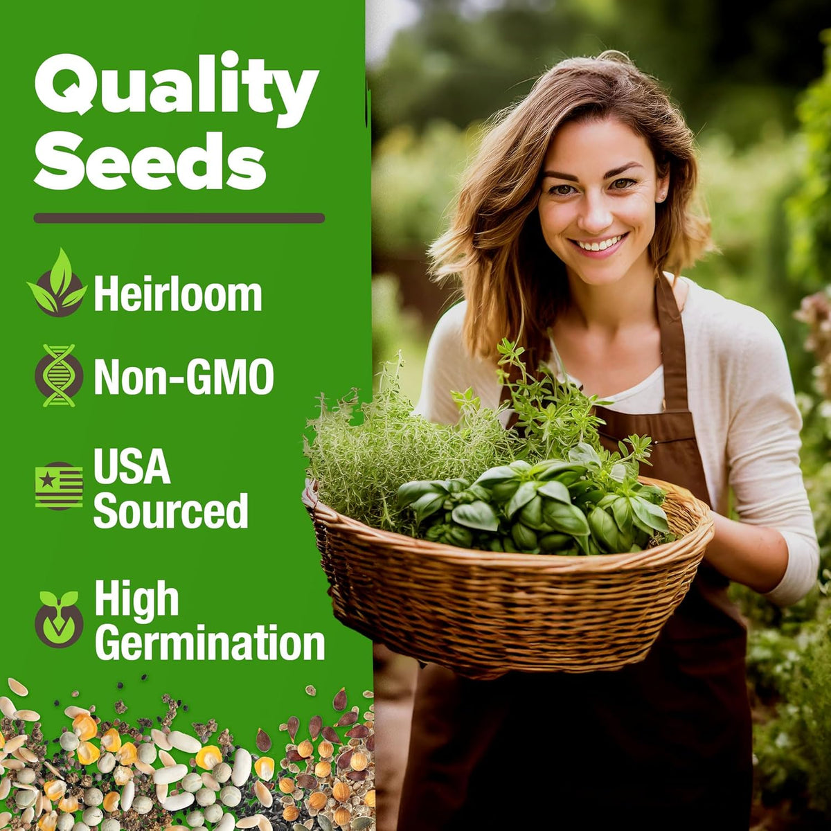 HOME GROWN 10 Herb Seeds for Planting 3,000+ Non-GMO Heirloom Seeds | Extra Large Variety Pack Herb
