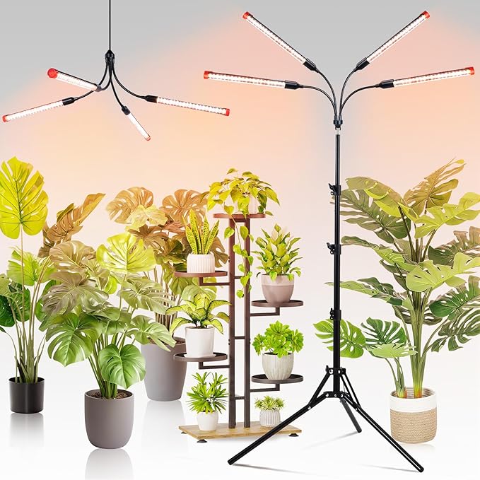 FECiDA Gamechanger! 36W 4Head Grow Light with Tripod Stand, 2025 Big Coverage LED Grow Lights for