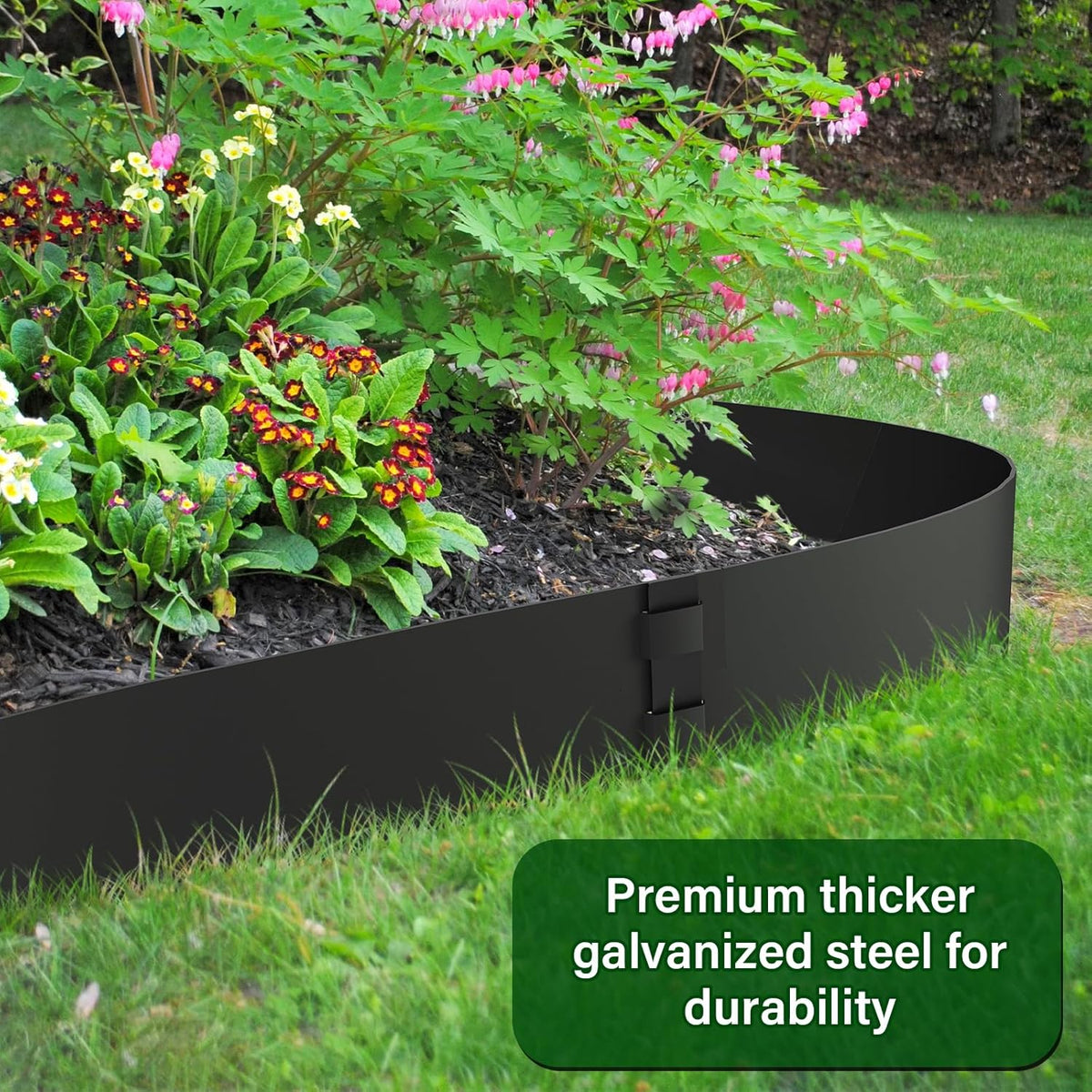 6PCS 6 Inch Metal Landscape Edging,Metal Garden Edging with 6 Clips,40 Inch Steel Landscape Edging