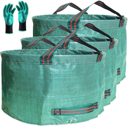 Professional 3-Pack 63 Gallons Lawn Garden Bags (D31, H19 inches) Reusable Yard Waste Bag with