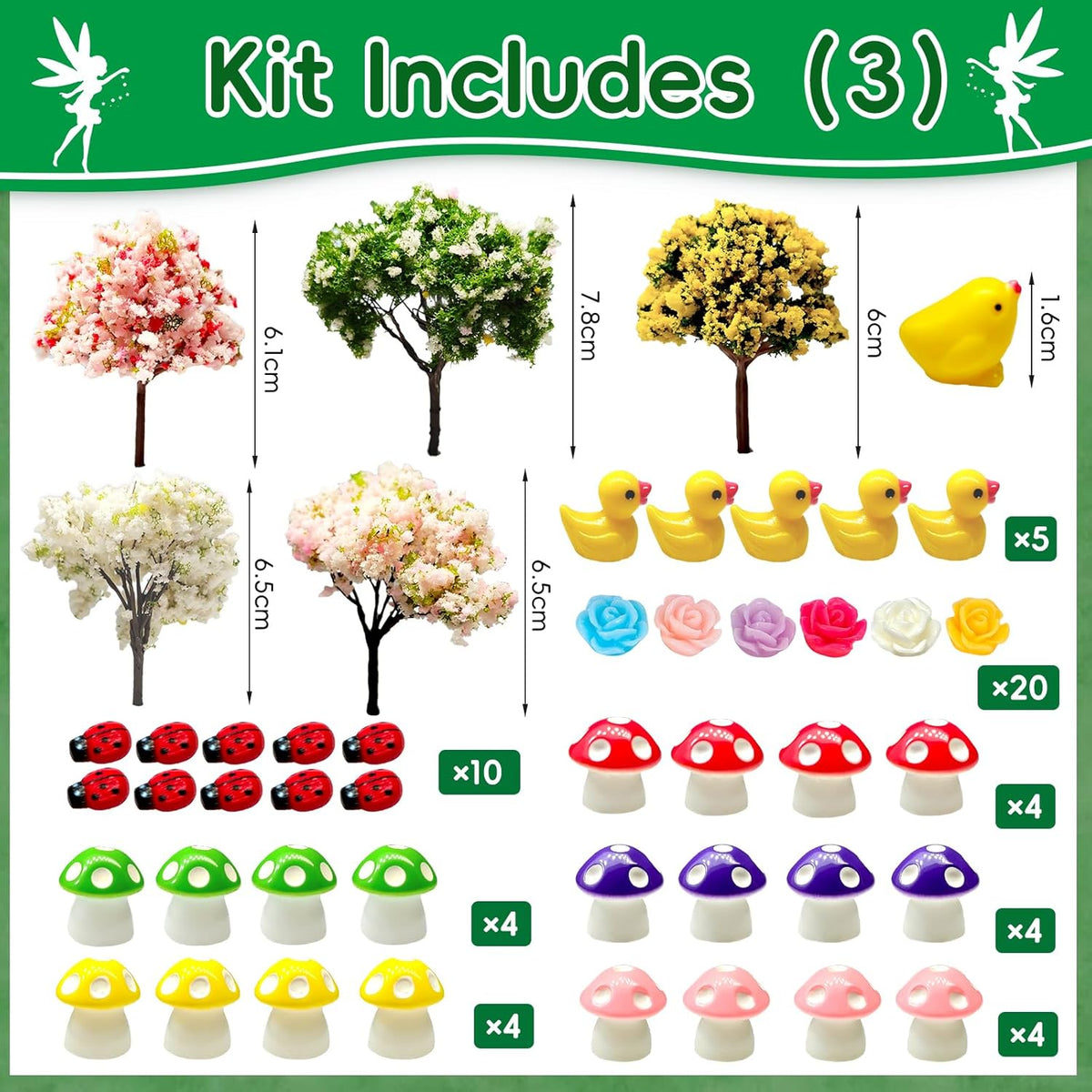 114 Pcs Miniature Fairy Garden Accessories Kit Resin Elves Animal Figurines Decor Micro Landscape