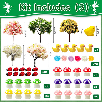 114 Pcs Miniature Fairy Garden Accessories Kit Resin Elves Animal Figurines Decor Micro Landscape