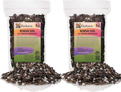 Premium Bonsai Soil All Purpose Fast Draining Mix - 10 Quart - Pumice, Lava, Calcined Clay and Pine