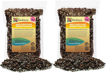 Gardenera Premium Swiss Cheese Plant Potting Mix - 10 QT - Monstera Deliciosa Blend for Optimal