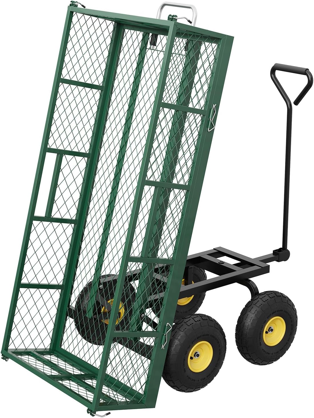 GarveeLife 900 LBS Garden Dump Cart with Removable Sidewalls, Heavy Duty Steel Dump Wagon with 180°