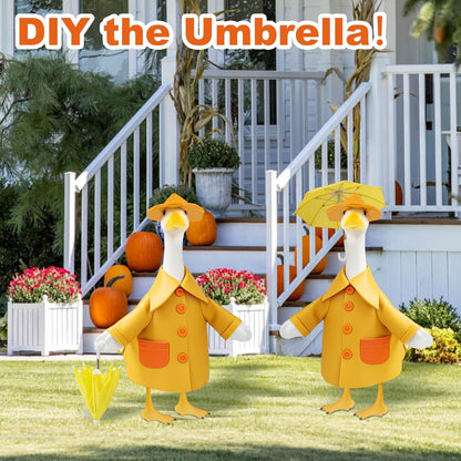 Raincoat Porch Goose Outfit for Large 23" High Cement or Plastic Goose Statue, Spring Yard Goose
