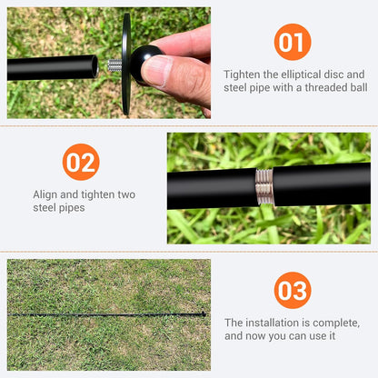 6 Sets Garden Stake Netting Support, Heavy Duty Metal Garden Poles for Netting, Powder Coated