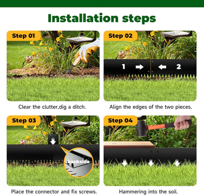 Steel Garden Edging with Top Bending Protection Metal Lanscape Edging Steel Lawn Edging 40 inch