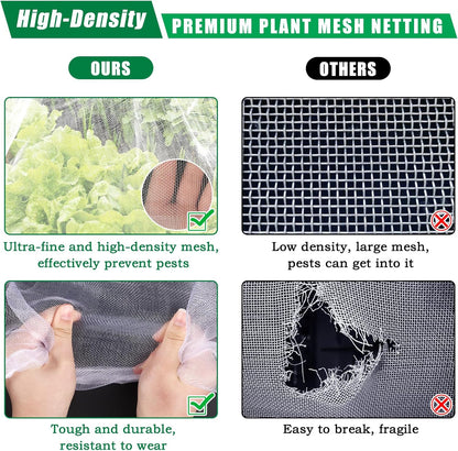 10 X 50 FT Garden Mesh Netting Pest Barrier for Raised Beds, Fruit Tree Netting for Cicadas, Bird